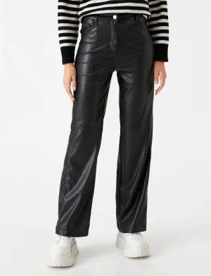 Leather Straight Leg Pants