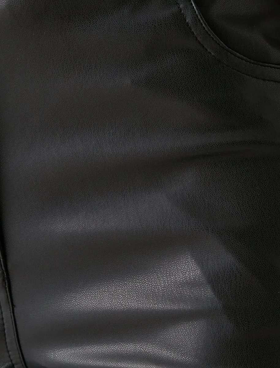 Leather Straight Leg Pants