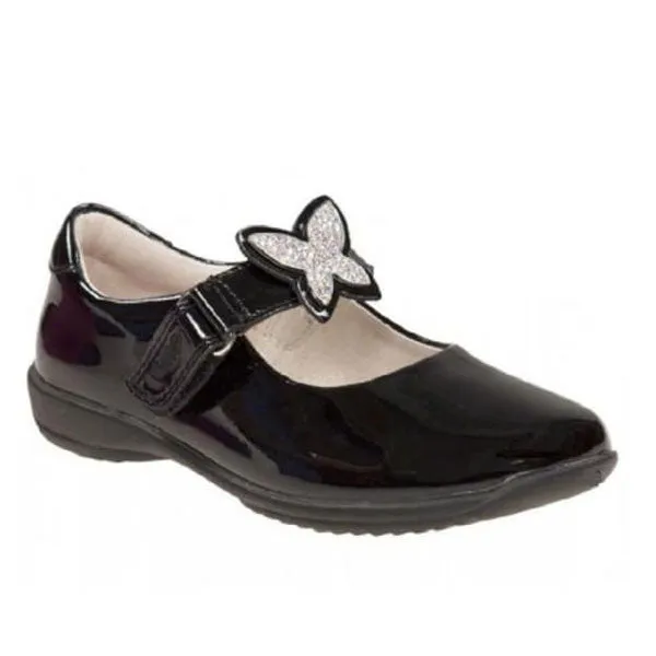 Lelli Kelly LK8305 Angel Black Patent Velcro School Shoes