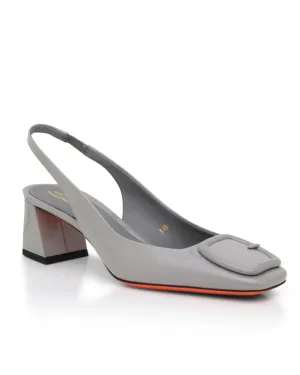 Lemon Slingback Heel in Light Grey