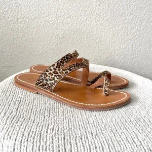 Leopard Pony Hair Sandals