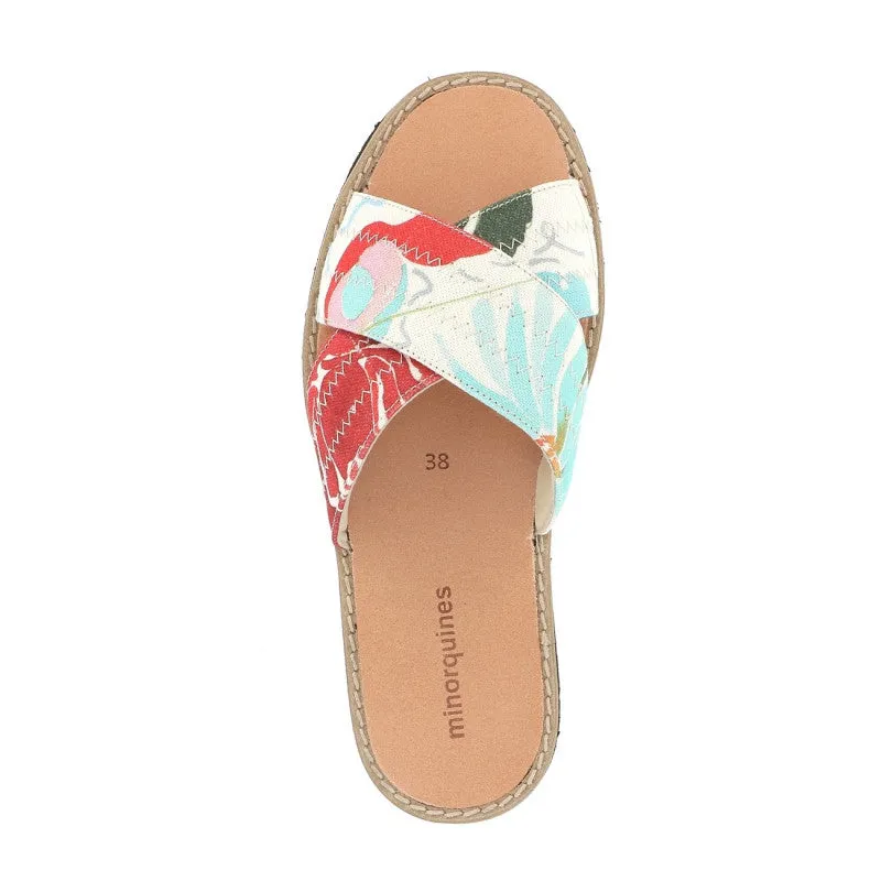 Minorquines Cross-Strap Mules | Floral Print