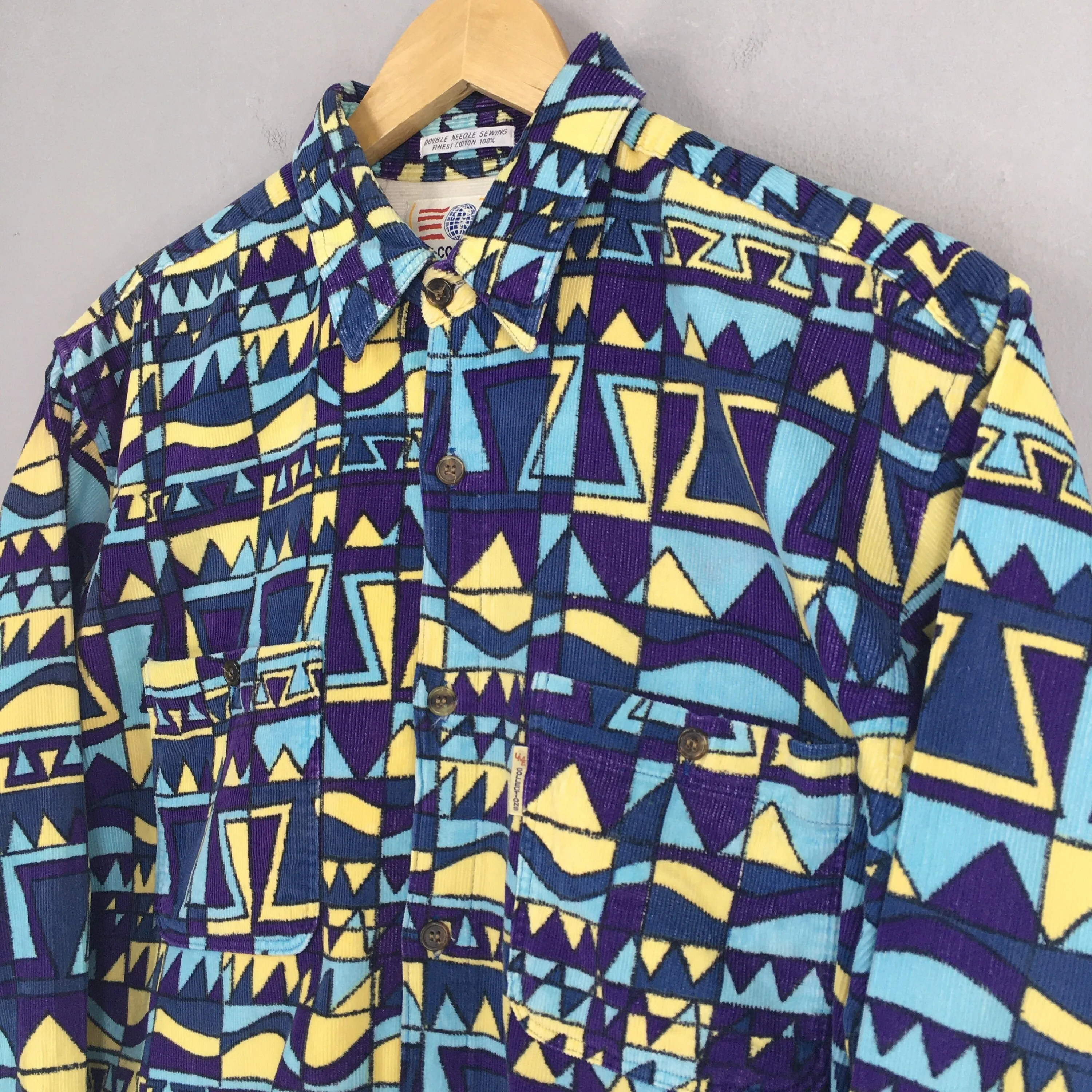 Multicolor Funky Abstract Flannel Shirt Medium