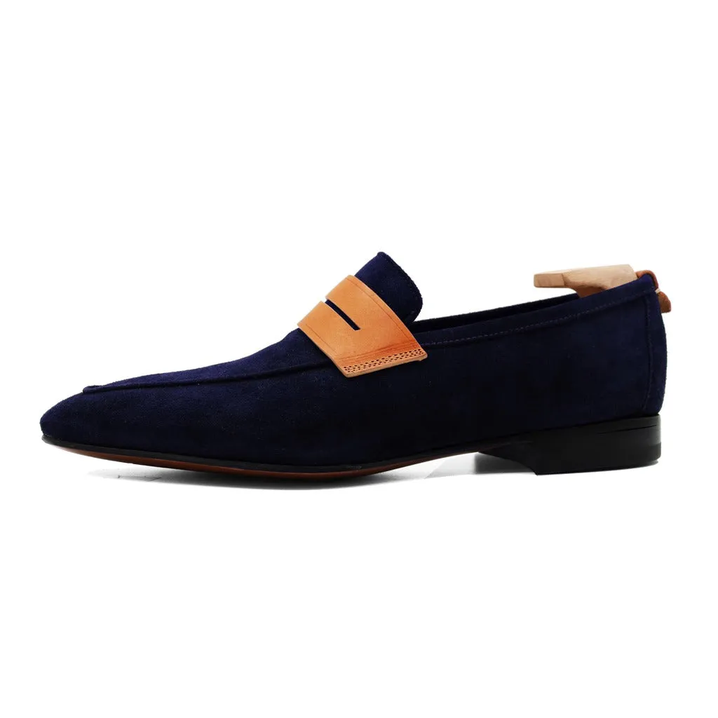 Navy Tahiti Suede Loafers