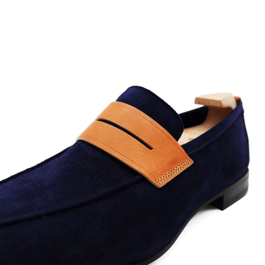 Navy Tahiti Suede Loafers