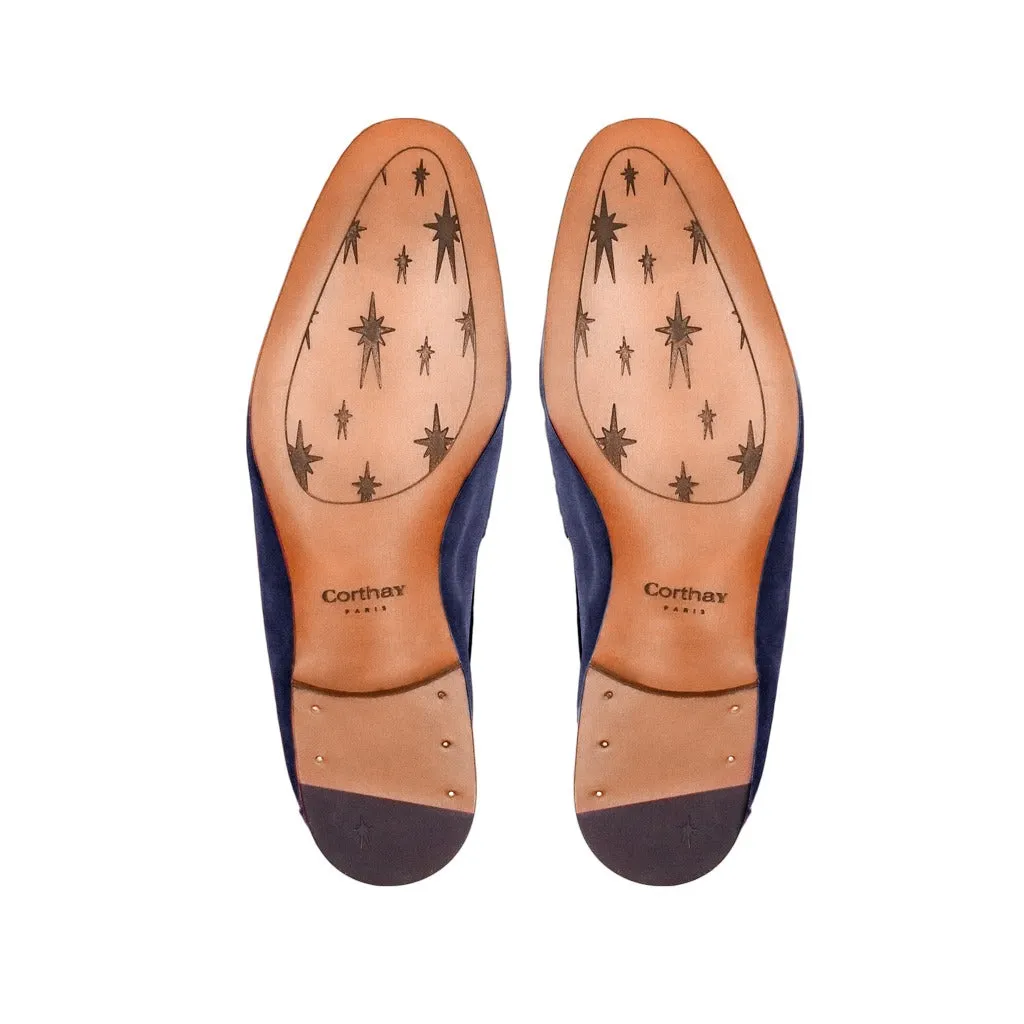 Navy Tahiti Suede Loafers