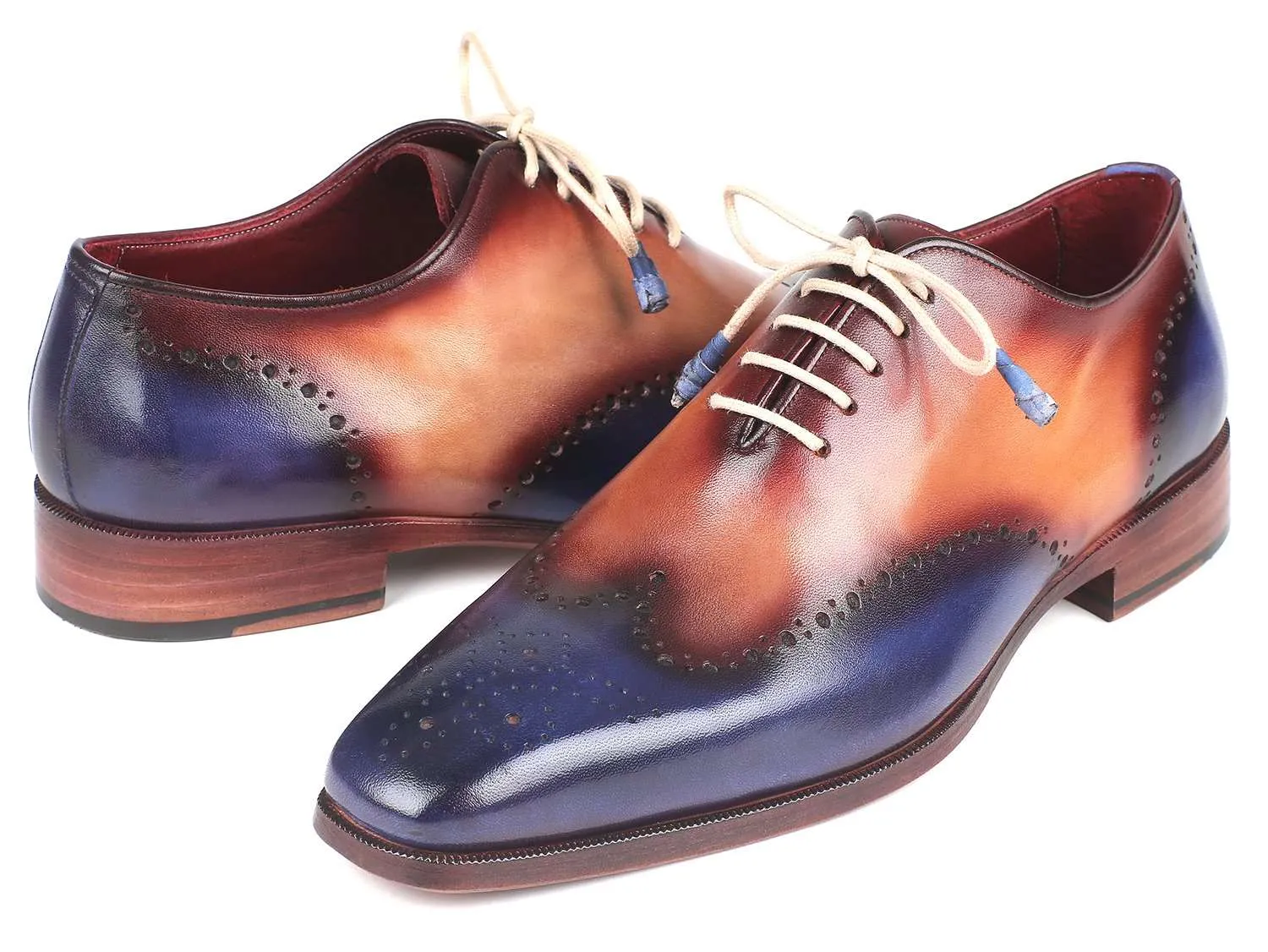 Paul Parkman Blue & Camel Wingtip Oxfords