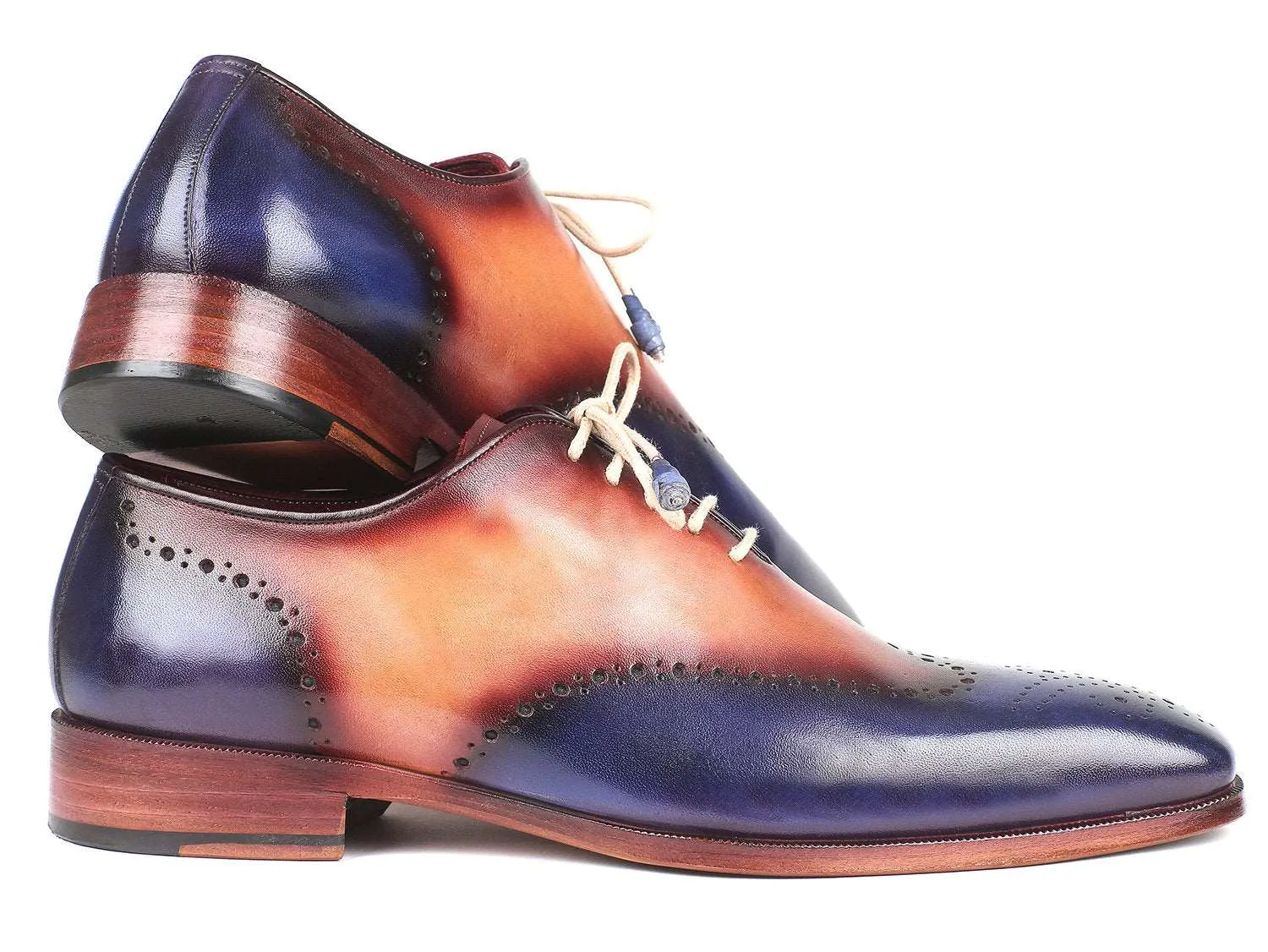 Paul Parkman Blue & Camel Wingtip Oxfords