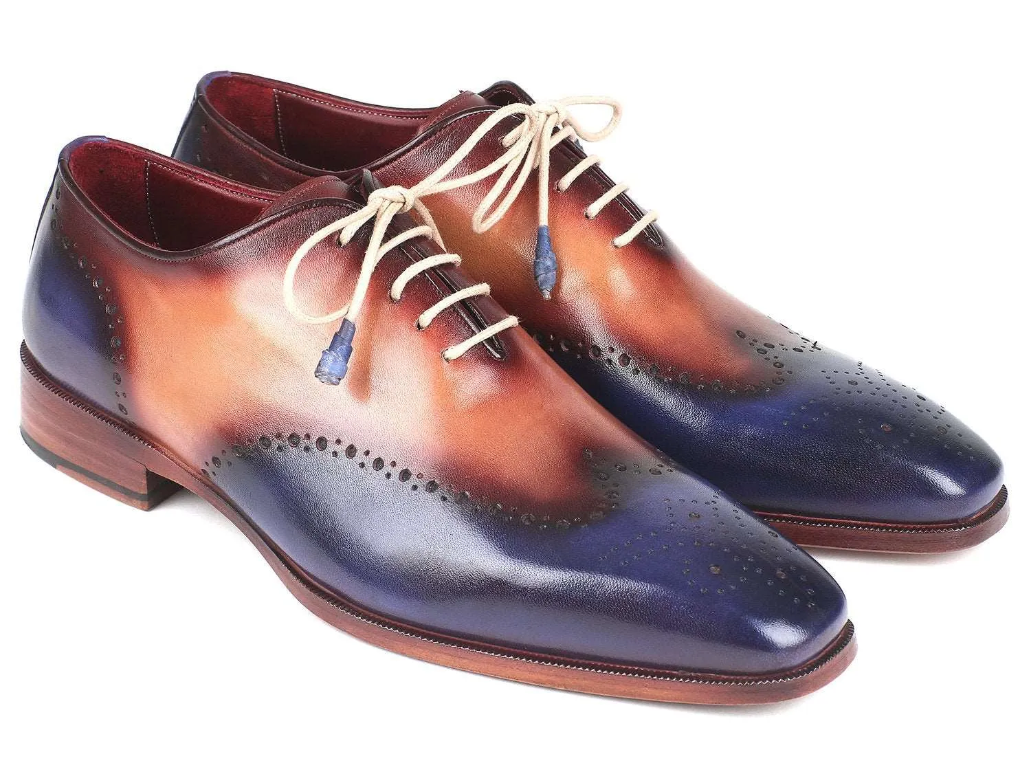 Paul Parkman Blue & Camel Wingtip Oxfords