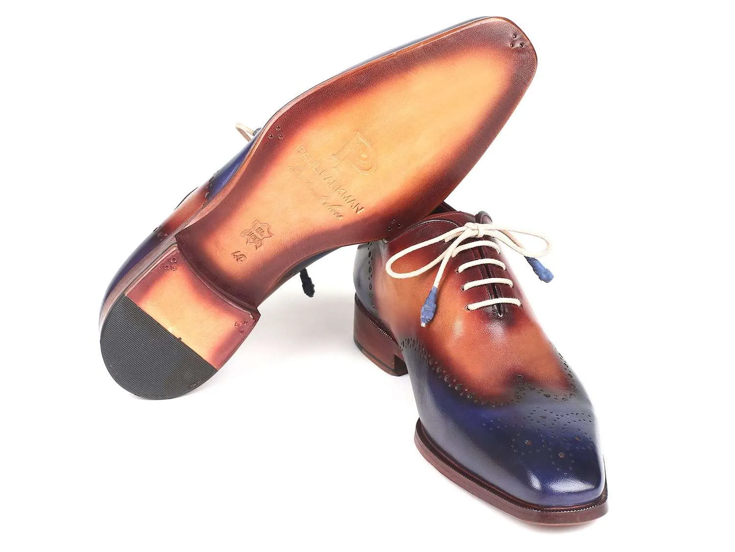 Paul Parkman Blue & Camel Wingtip Oxfords