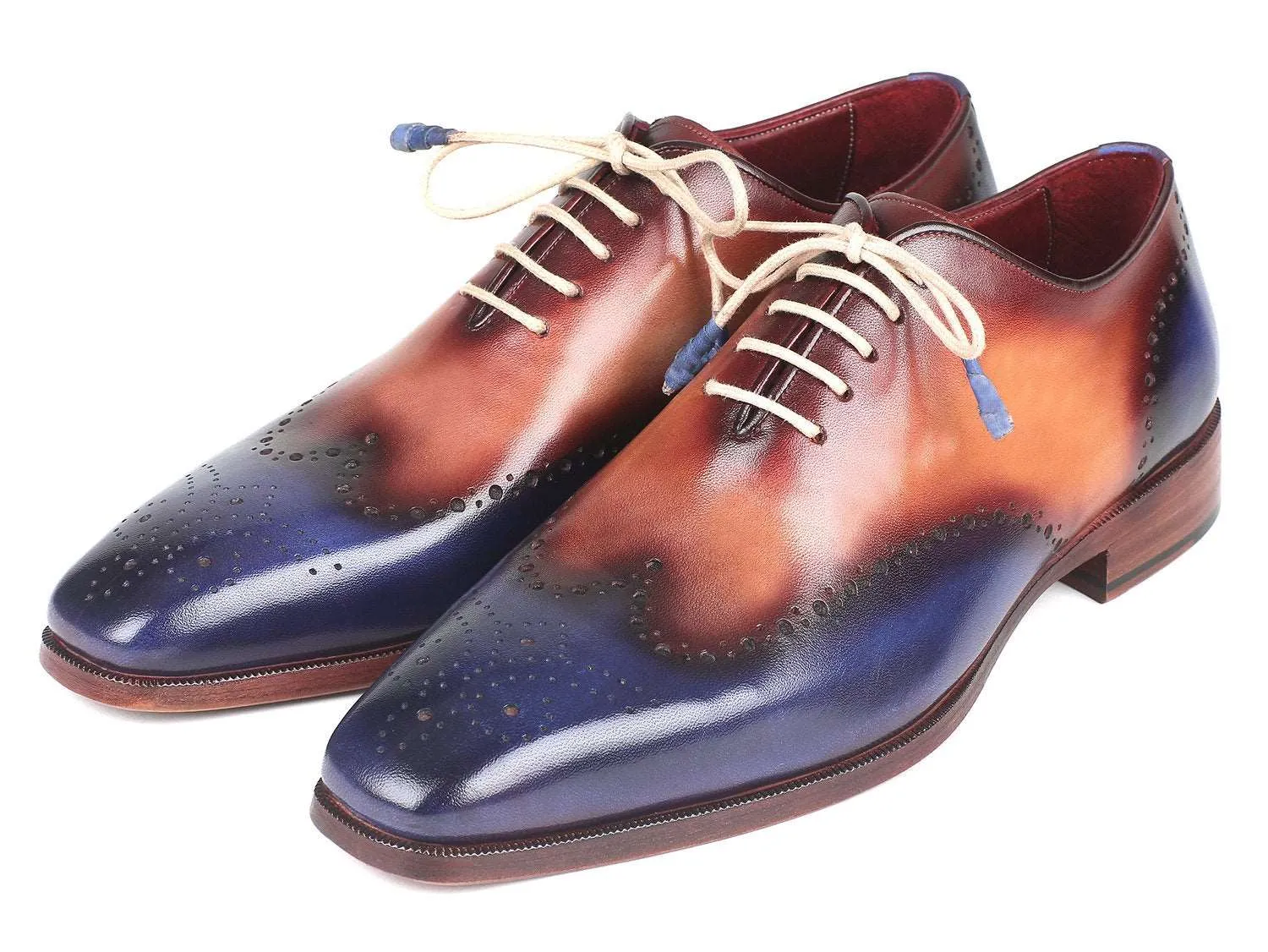 Paul Parkman Blue & Camel Wingtip Oxfords