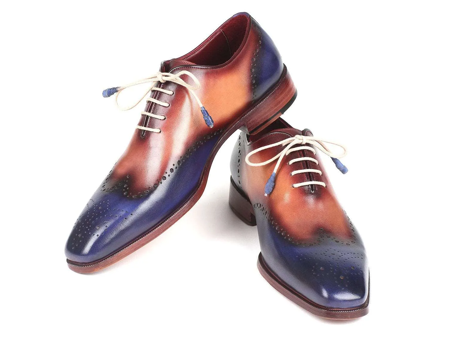 Paul Parkman Blue & Camel Wingtip Oxfords