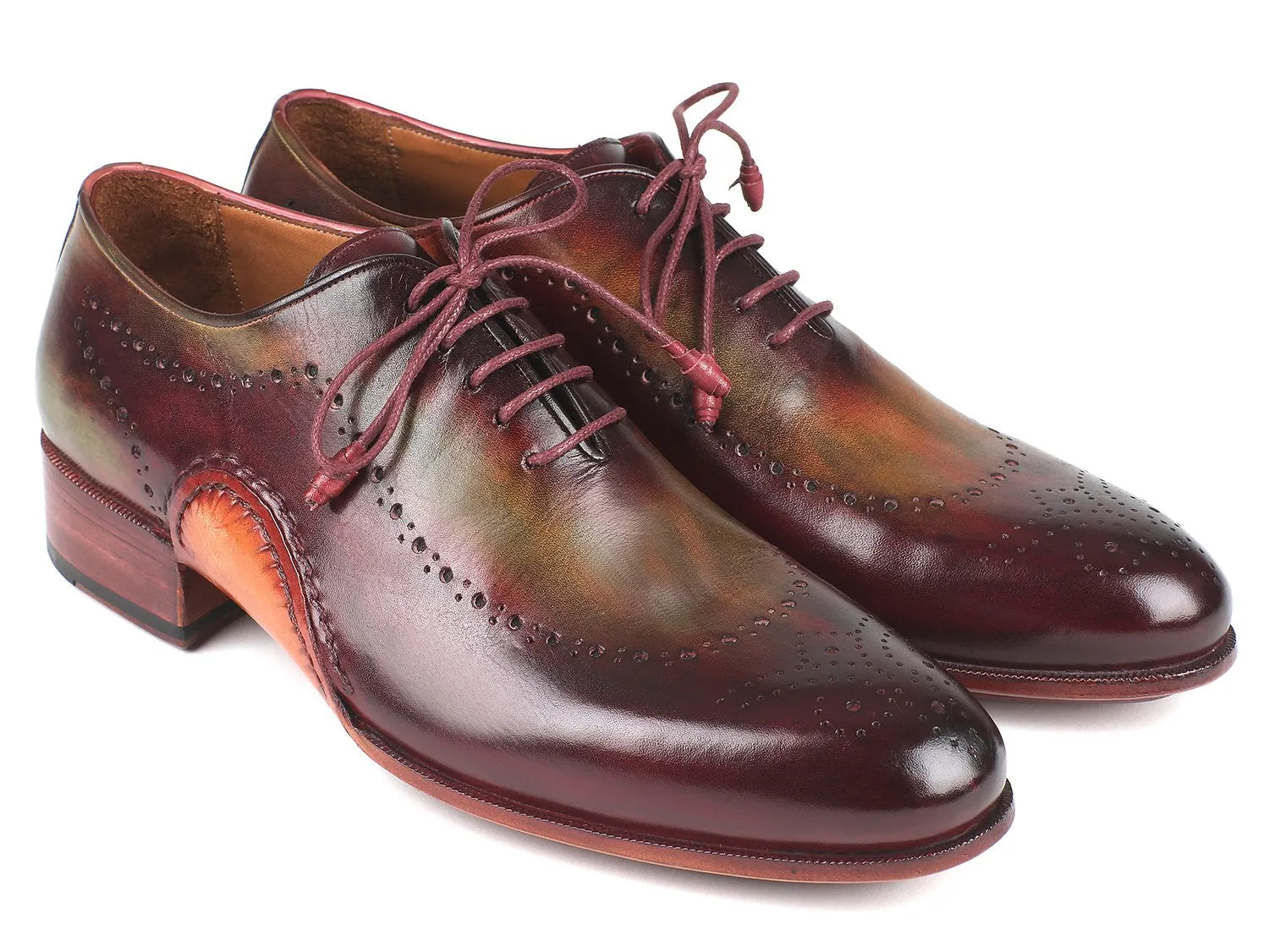 Paul Parkman Green & Bordeaux Leather Oxfords