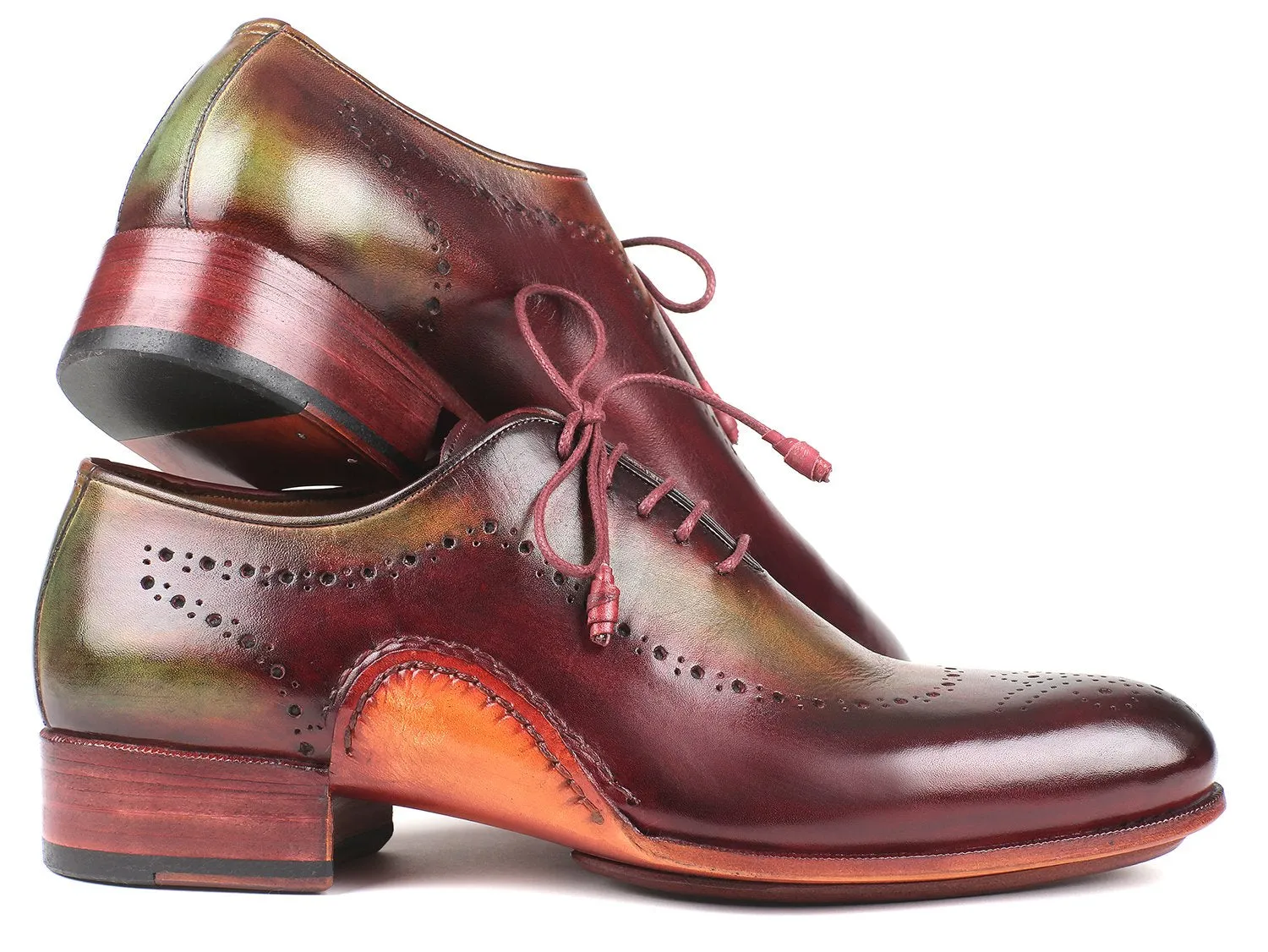 Paul Parkman Green & Bordeaux Leather Oxfords