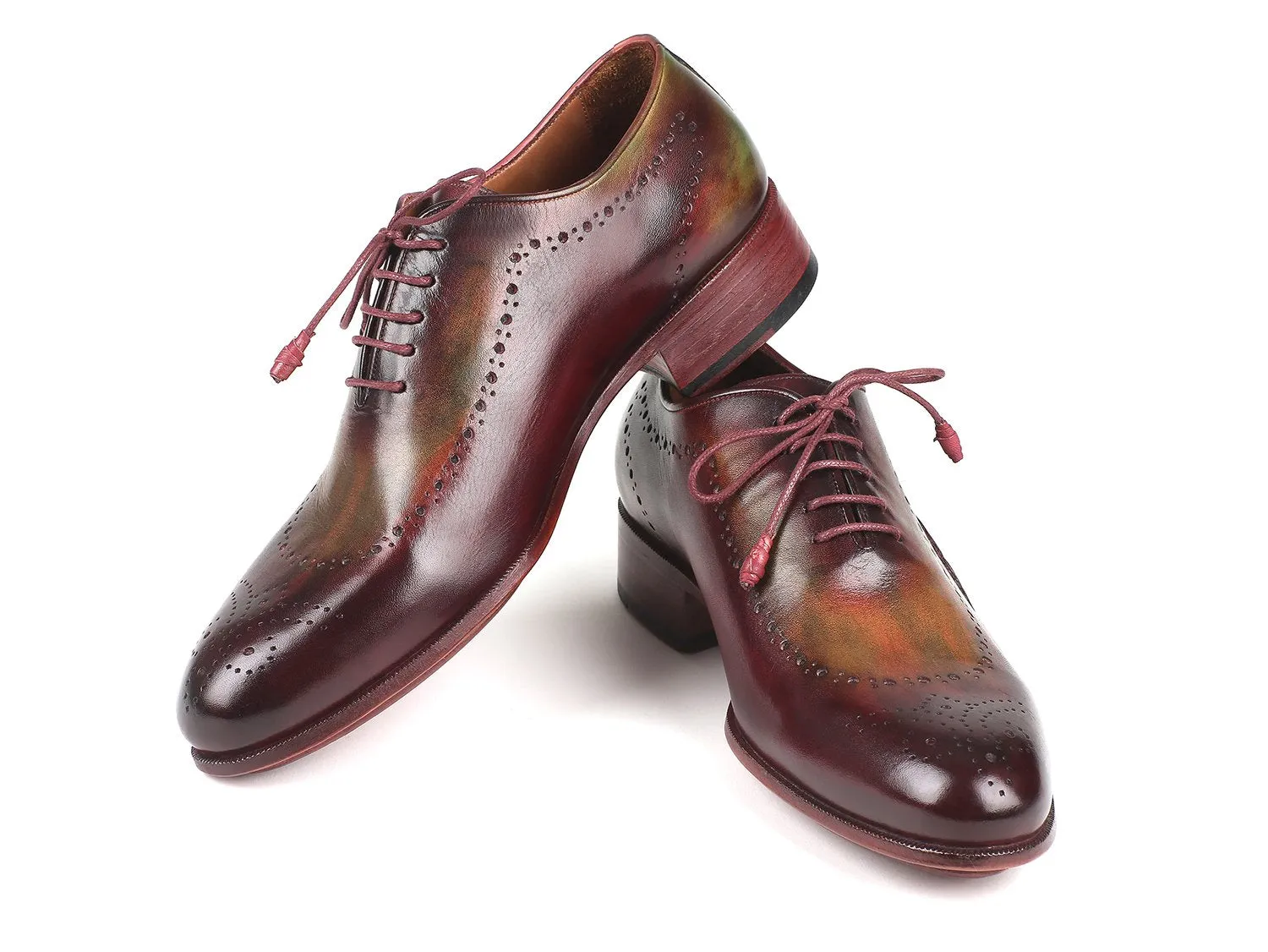 Paul Parkman Green & Bordeaux Leather Oxfords