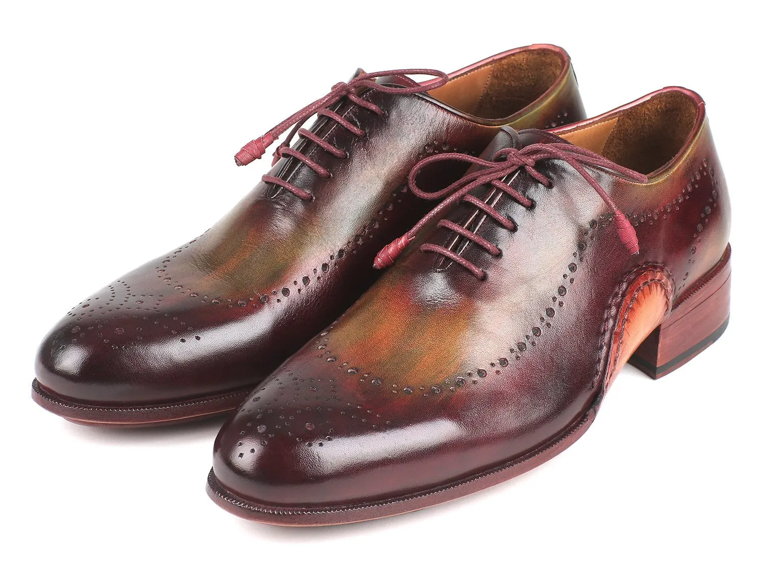 Paul Parkman Green & Bordeaux Leather Oxfords