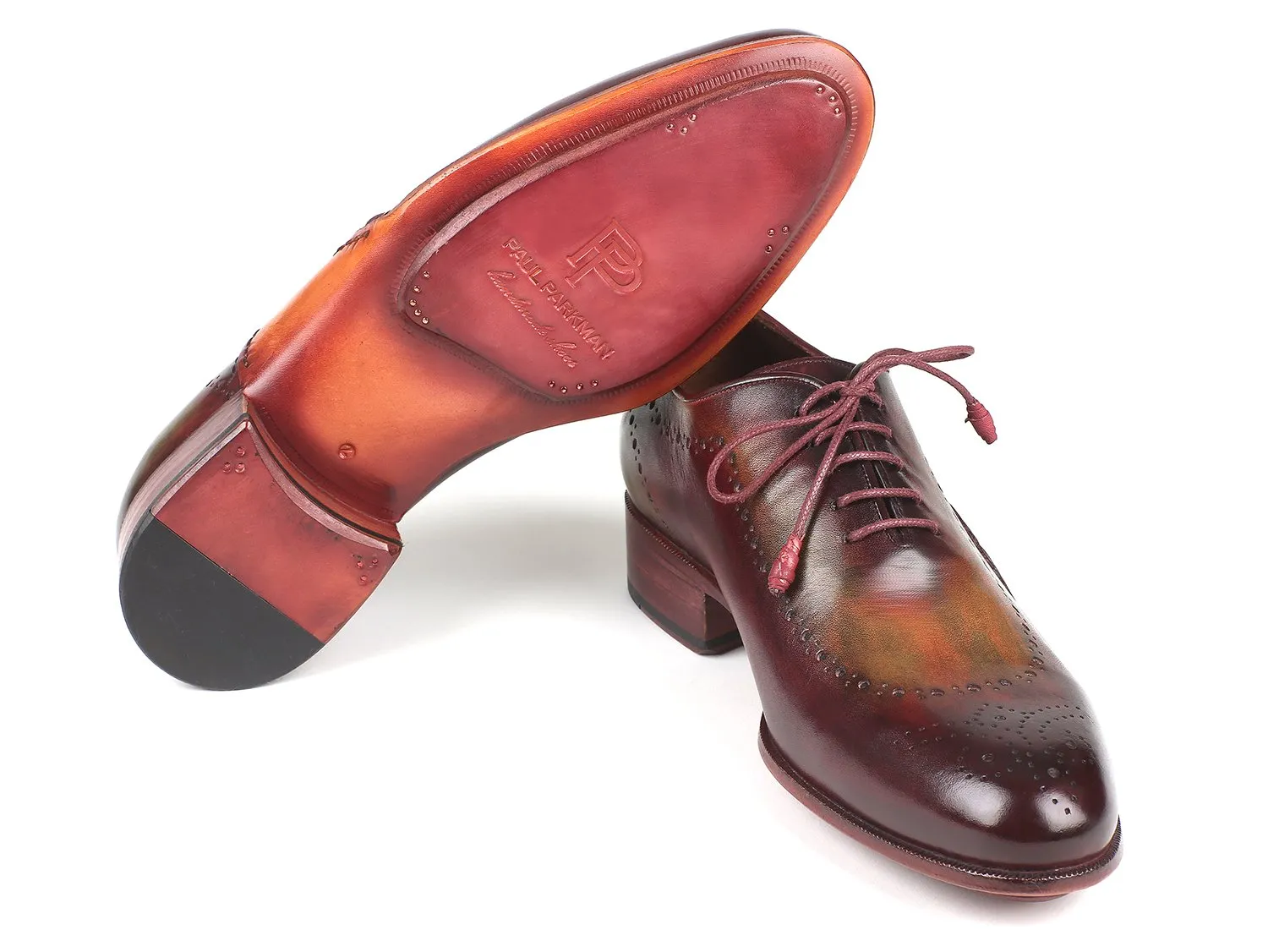 Paul Parkman Green & Bordeaux Leather Oxfords