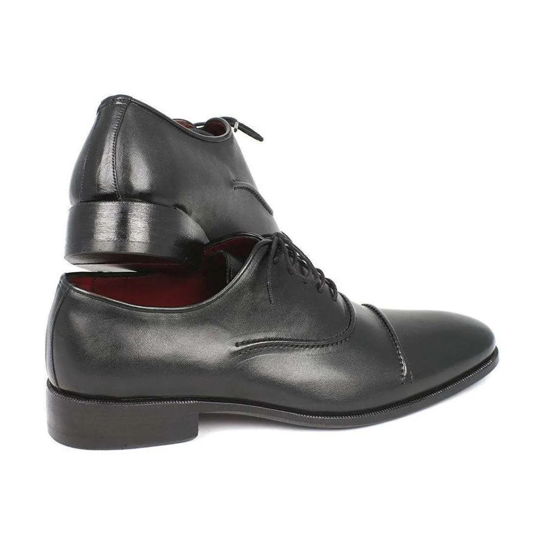 Paul Parkman Handmade Designer Shoes Men's Handmade Designer Shoes Captoe Black Oxfords (PM5224)