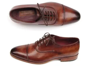 Paul Parkman Men's Brown Hand-Painted Oxfords