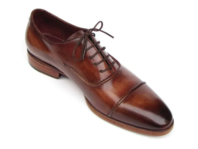 Paul Parkman Men's Brown Hand-Painted Oxfords