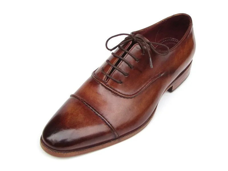 Paul Parkman Men's Brown Hand-Painted Oxfords