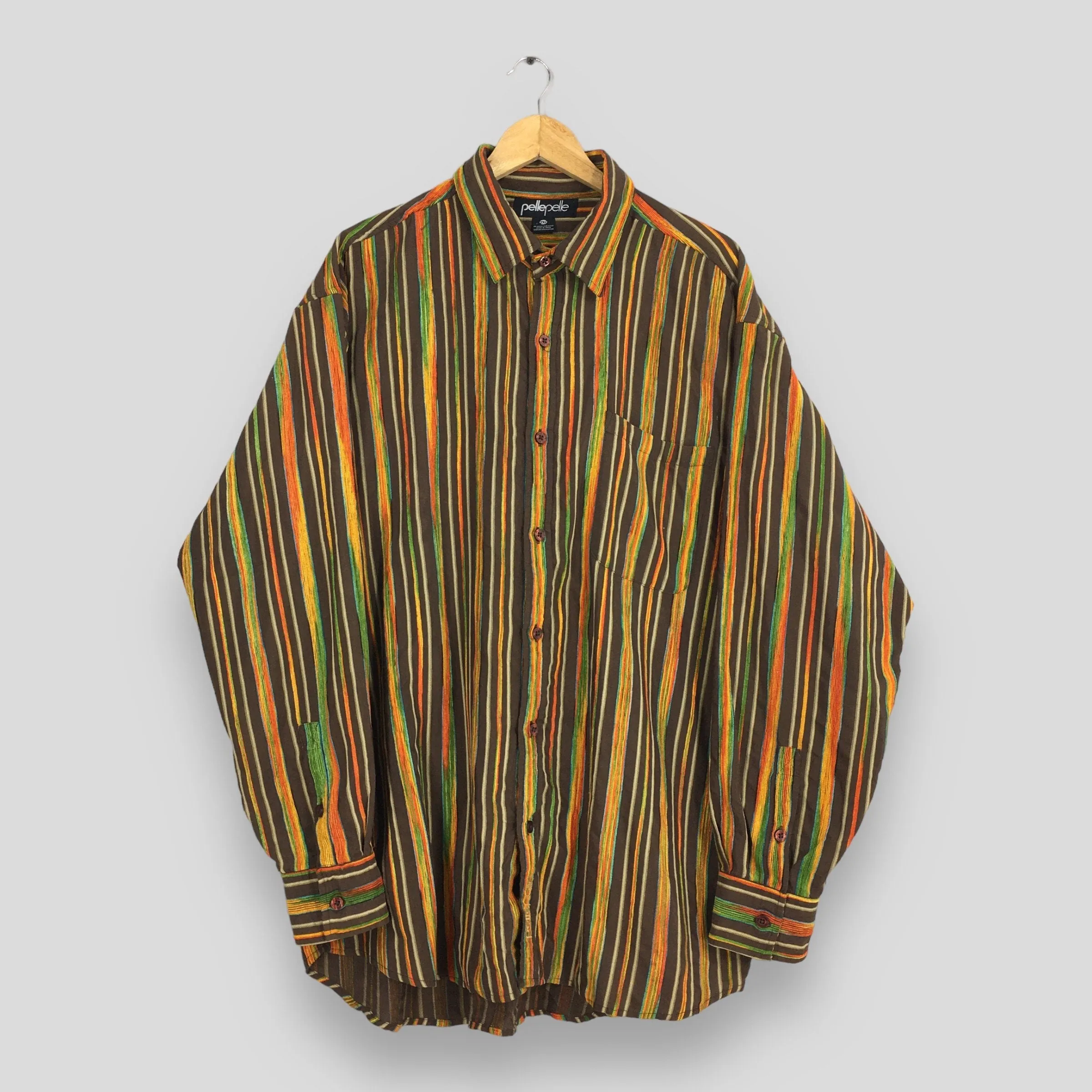 Pelle Pelle Multicolor Stripes Flannel Shirt XXLarge