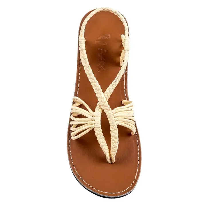 Plaka Sweet Ivory Seashell Flat Sandal