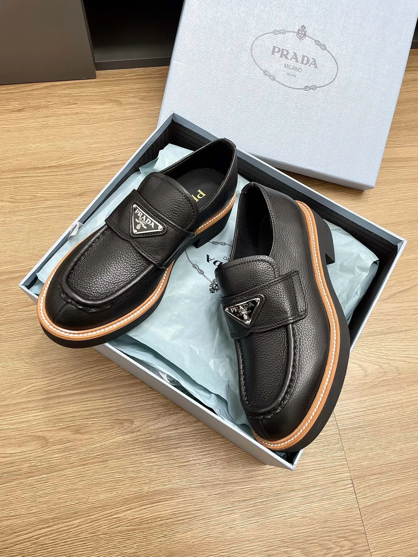 PRA CHOCOLATE LOAFERS BLACK CALFSKIN