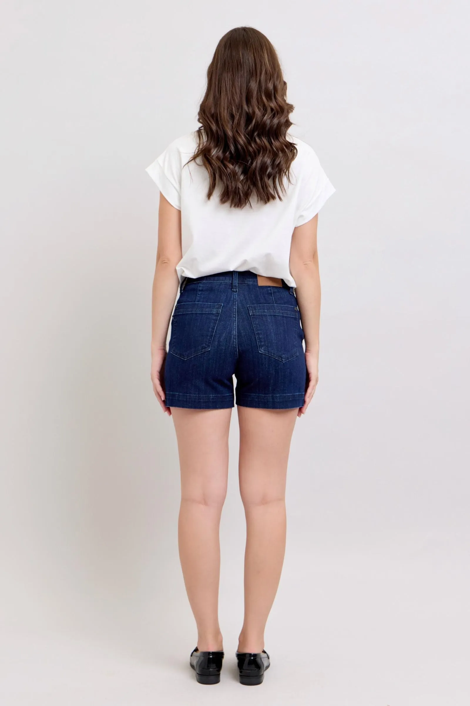 PRE-ORDER Judy Blue High Waist Dark Denim Trouser Shorts