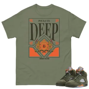 Retro 5 Olive/Solar Orange "Deep Pockets" Shirt