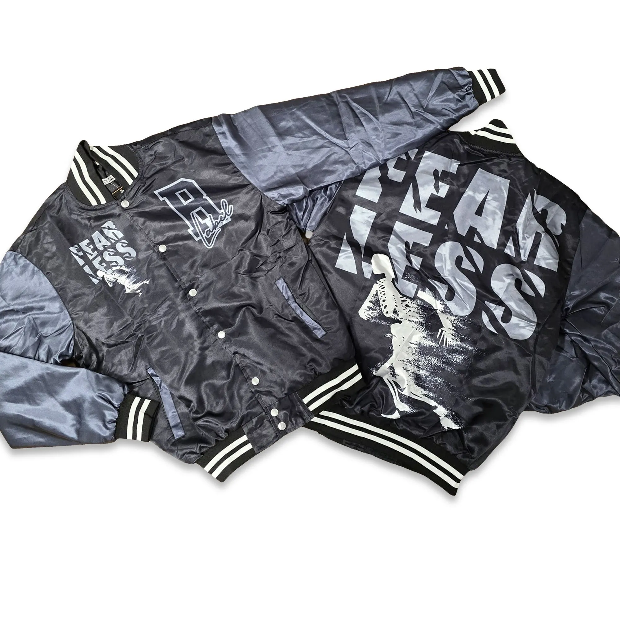 RETRO LABEL FEARLESS SATIN JACKET (RETRO 4 FEAR)