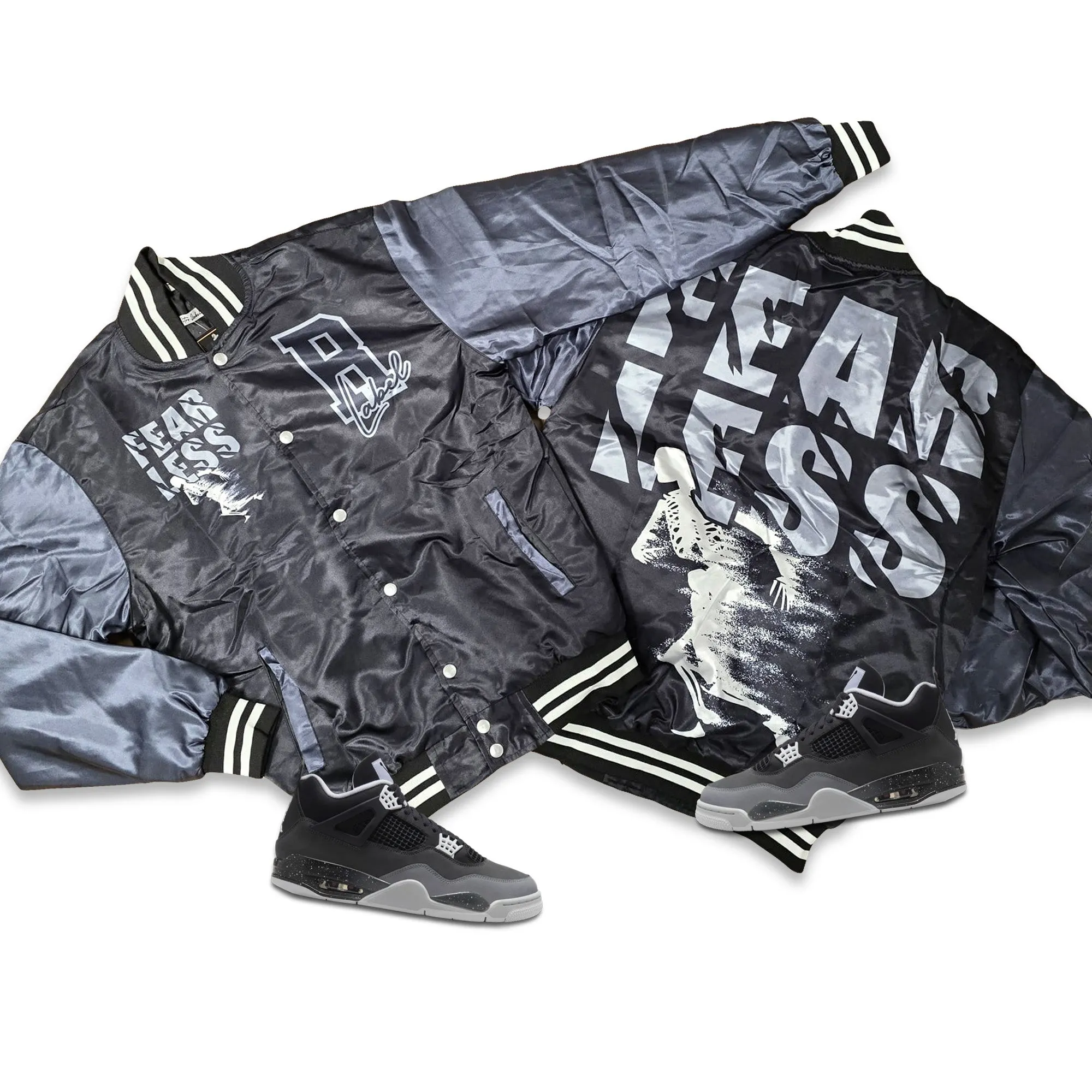 RETRO LABEL FEARLESS SATIN JACKET (RETRO 4 FEAR)