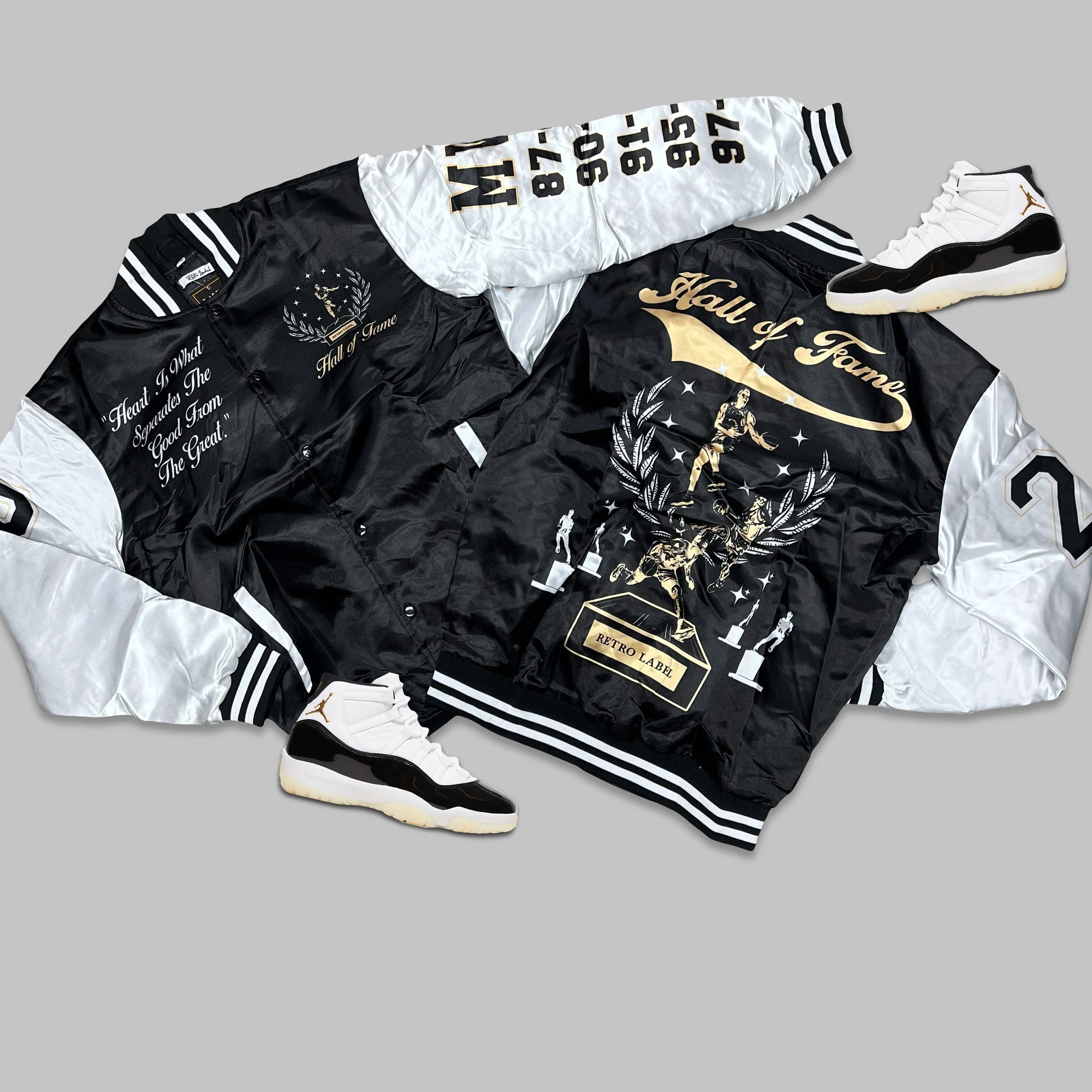 RETRO LABEL HALL OF FAME SATIN JACKET (RETRO 11 GRATITUDE)