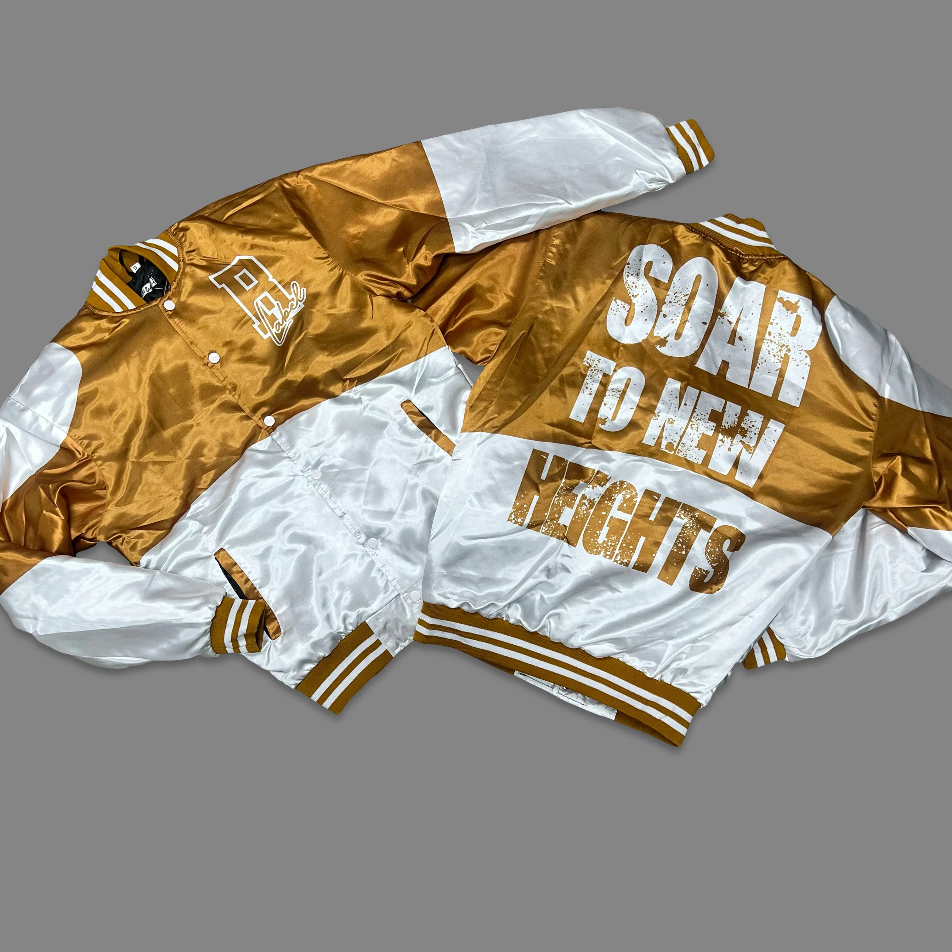 RETRO LABEL SOAR NEW HEIGHTS SATIN JACKET (RETRO 13 RETRO WHEAT)