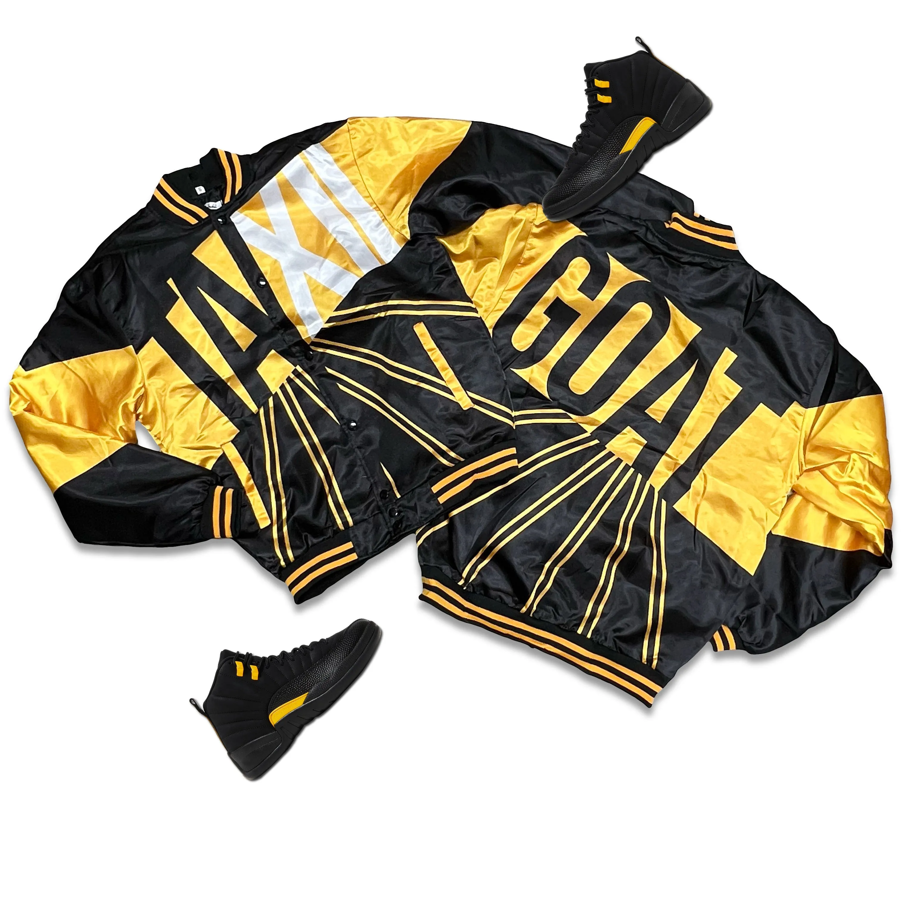 RETRO LABEL Taxi Goat Satin JACKET (RETRO 12 Black Taxi)