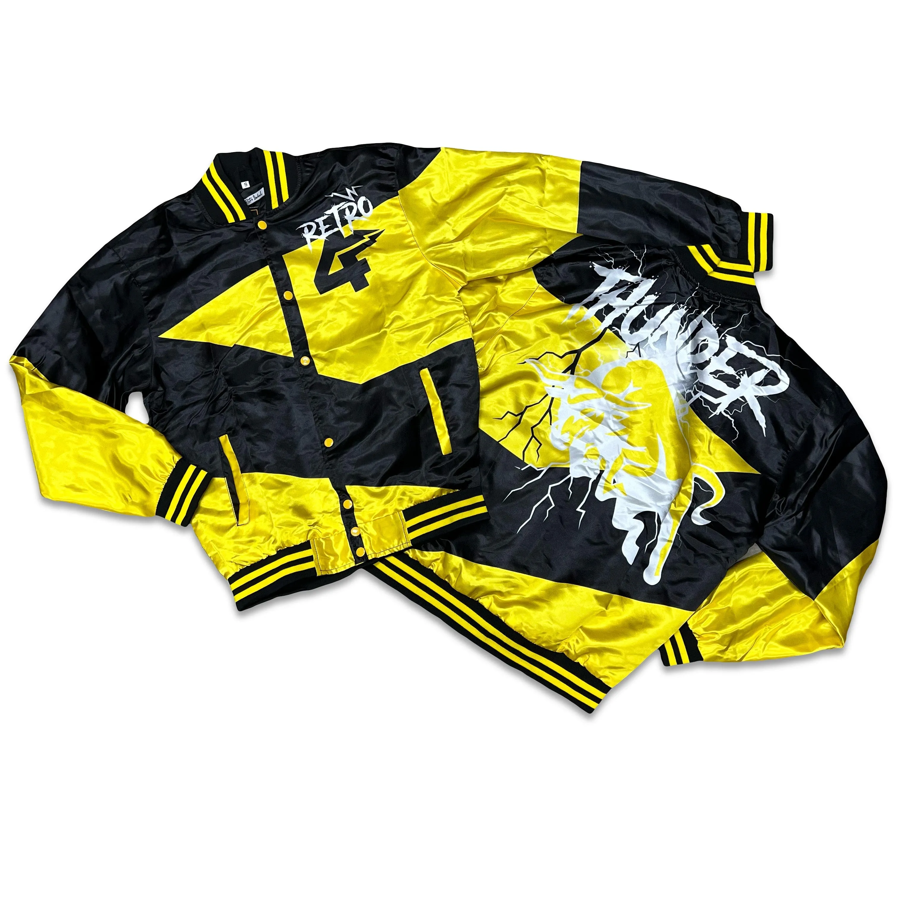 RETRO LABEL Thunder Satin JACKET (RETRO 4 Yellow Thunder)