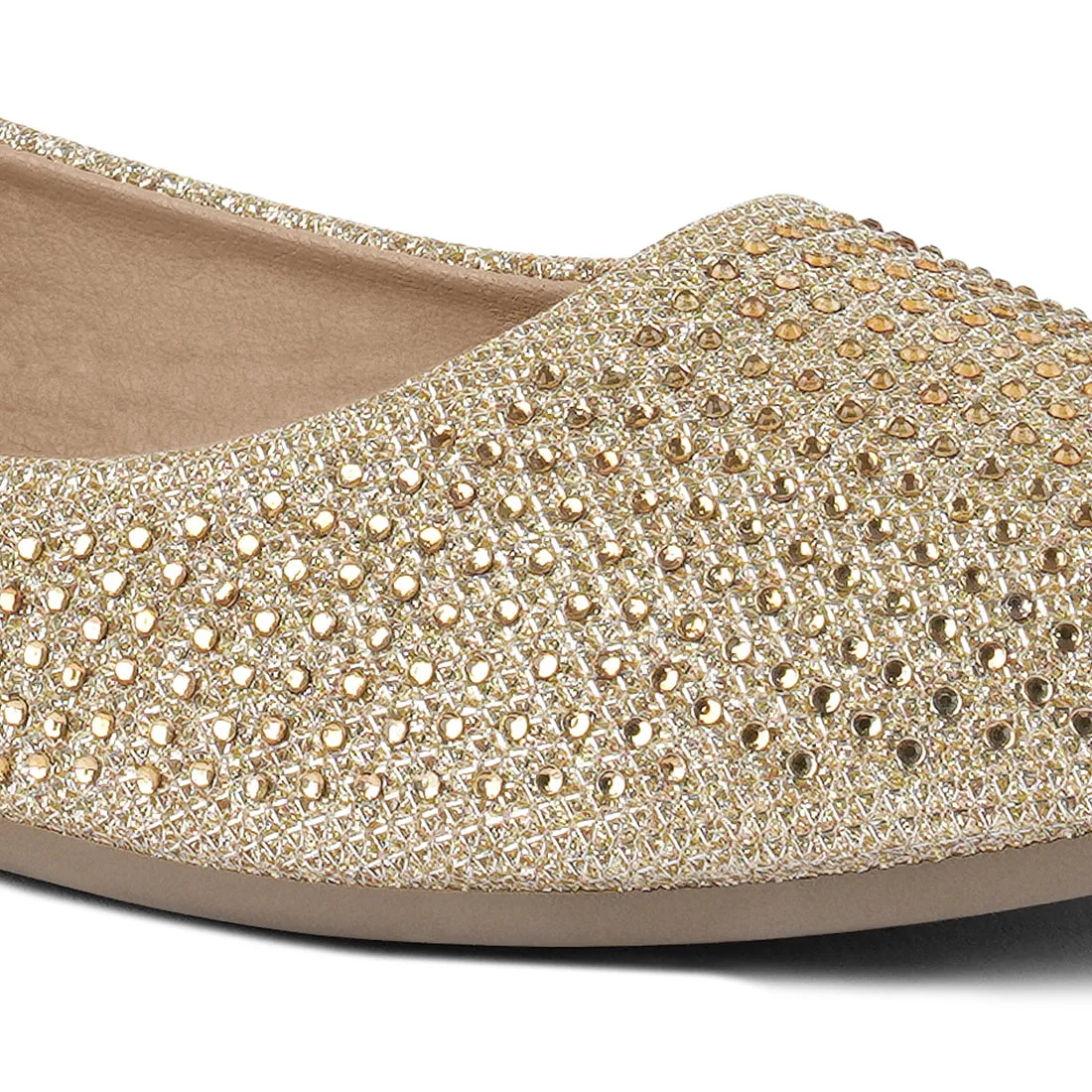 Rhinestone Studded Ballet Flats