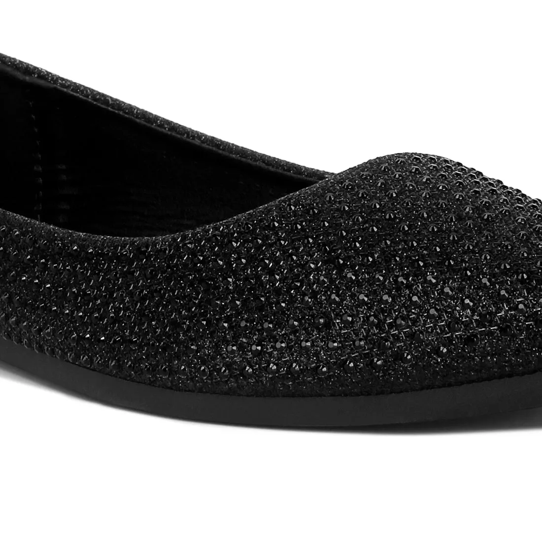 Rhinestone Studded Ballet Flats