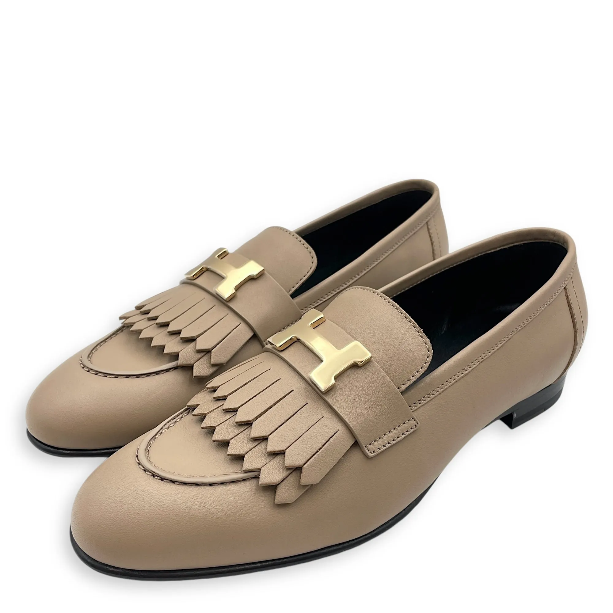 Royal Loafer 37.5 Beige Loafers in Calfskin, Permabrass hardware