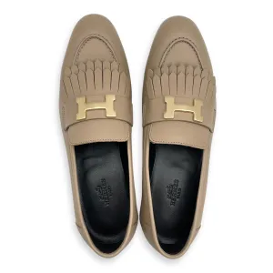 Royal Loafer 37.5 Beige Loafers in Calfskin, Permabrass hardware