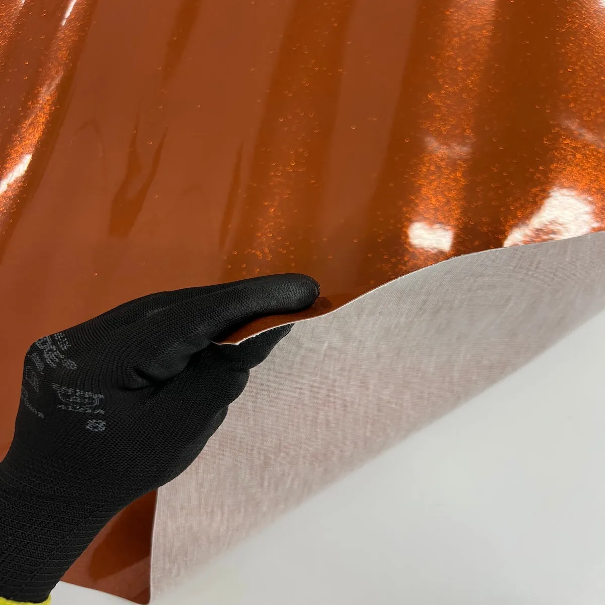 Rust Orange Sparkle Glitter Vinyl Fabric