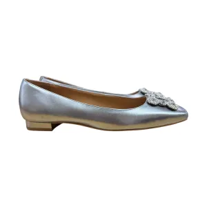 Shoes Flats By Talbots In Silver, Size:8.5