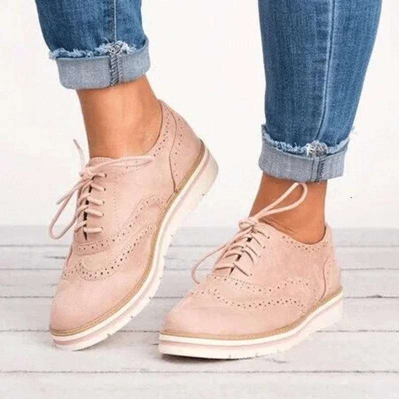 Shoes Woman Platform Oxfords British Style Creepers Cut-Outs