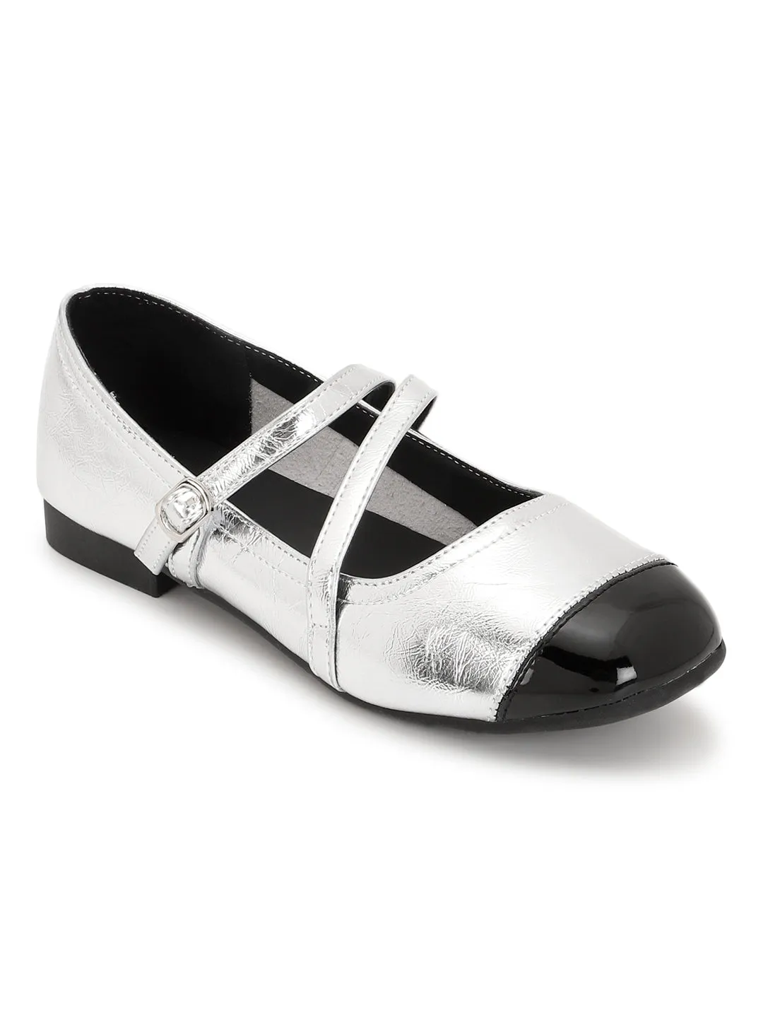 Silver PU Ballerina Flats (TC-RS3630-SIL)