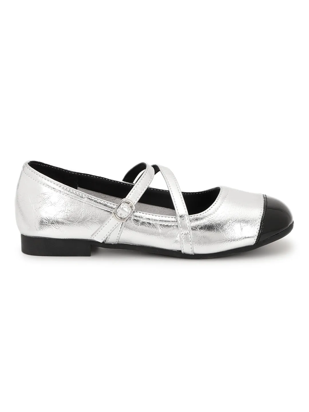 Silver PU Ballerina Flats (TC-RS3630-SIL)