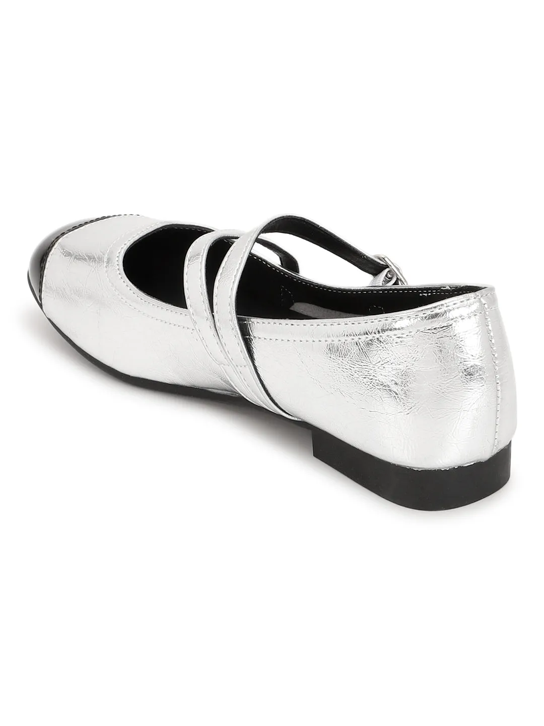 Silver PU Ballerina Flats (TC-RS3630-SIL)