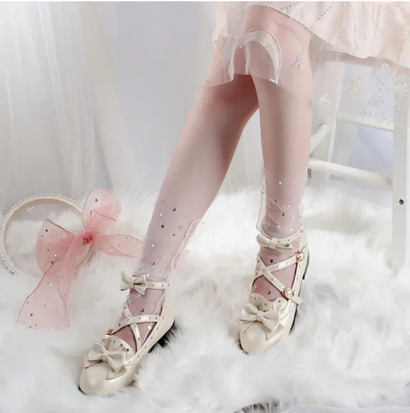 Sohiwoo lolita shoes vintage round head women shoes cute bowknot cross kawaii shoes loli cosplay Japanese jk uniform college style swee