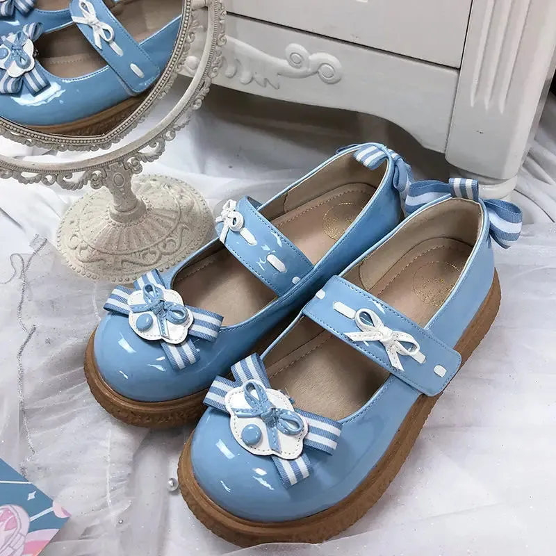 Sohiwoo Lolita Sweet Girl Big Head Doll Shoes Girl Student Shoes Jk Uniform Shoes Women Kawaii Shoes Cosplay Loli Daily Single Shoes