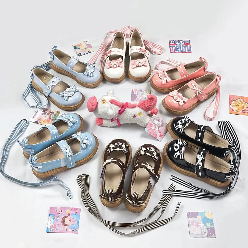 Sohiwoo Lolita Sweet Girl Big Head Doll Shoes Girl Student Shoes Jk Uniform Shoes Women Kawaii Shoes Cosplay Loli Daily Single Shoes