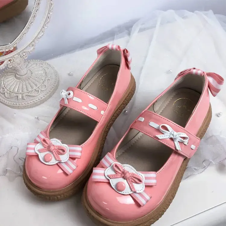 Sohiwoo Lolita Sweet Girl Big Head Doll Shoes Girl Student Shoes Jk Uniform Shoes Women Kawaii Shoes Cosplay Loli Daily Single Shoes